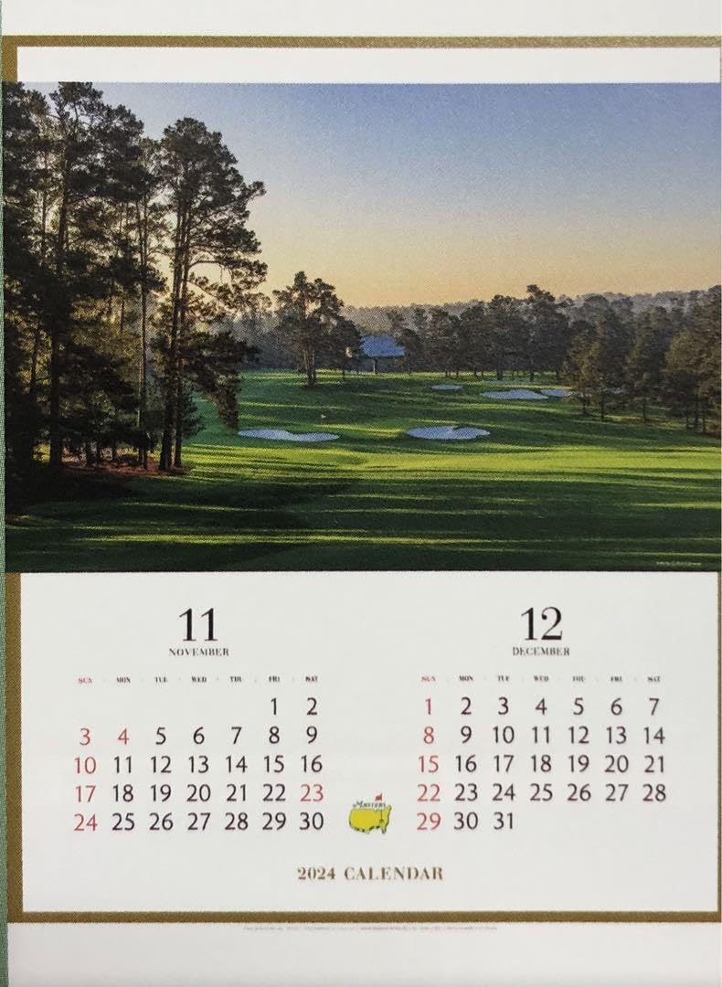 Amazon.co.jp: マスターズゴルフトーナメント カレンダー 2024年版